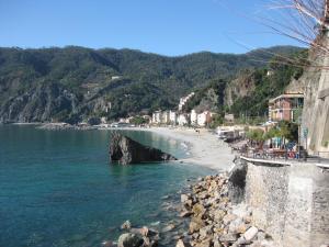 a large body of water surrounded by mountains at Hotel Punta Mesco in Monterosso al Mare