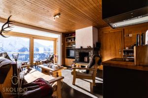 Kuchyň nebo kuchyňský kout v ubytování Chalet Lärchenwinkel, Riederalp Golmenegg