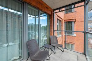 Balkón alebo terasa v ubytovaní Gdańsk Comfort Apartaments Łąkowa