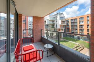 Balkón alebo terasa v ubytovaní Gdańsk Comfort Apartaments Łąkowa