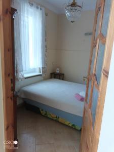 コウォブジェクにあるKolobrzeg Willa nad Parsetaのベッドルーム(ベッド1台、窓付)