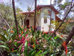 una pequeña casa en medio de un bosque en Pousada Do Pequi, en São Gonçalo do Rio das Pedras
