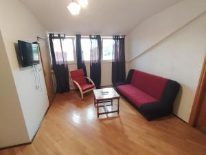 a living room with a couch and a table at Dejan Apartment-Top centar with Private parking in Pula