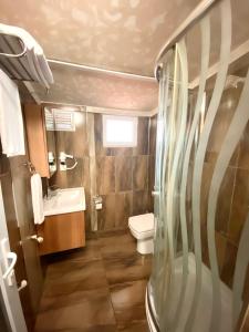 a bathroom with a toilet and a sink at Peri Boutique Hotel in Sapanca