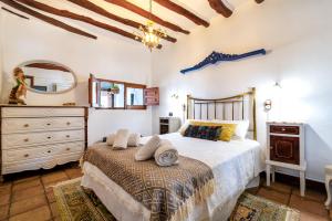 a bedroom with a bed and a dresser and a mirror at La Casa de Antonio in Capileira