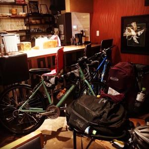 two bikes parked in a room with a counter at Kishida House - Vacation STAY 78228v in Nagahama