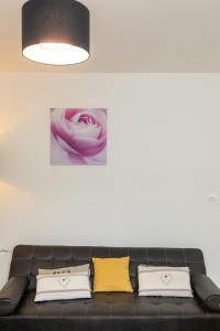 Appartement cocooning avec vue sur les Pyrénées的休息区
