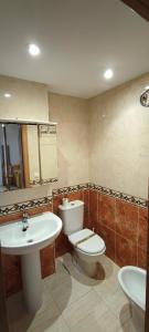 La salle de bains est pourvue de toilettes et d'un lavabo. dans l'établissement Costa de Marfil I-SERVHOUSE, Castellón de la Plana