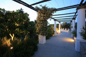 a pergola with trees and plants in a garden at Hotel Al Mulino in Anacapri