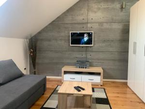 TV a/nebo společenská místnost v ubytování Loft Osijek
