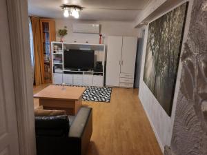 a living room with a couch and a tv at Gabriel's Home in Stavanger