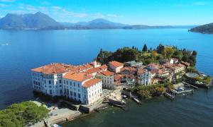 an island in the middle of a large body of water at Vittoria holiday house Stresa in Stresa