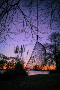 Východ nebo západ slunce při pohledu z luxury tent nebo okolí