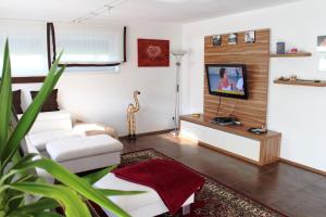 TV at/o entertainment center sa Villa Relax am See