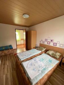 1 dormitorio con 2 camas en una habitación en Ubytovanie Erika, en Vitanová
