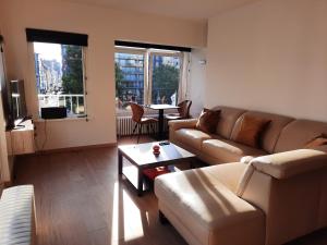 Posezení v ubytování Lichtrijk en comfortabel hoekappartement met gratis parking en zeer centraal gelegen - Comme Chez Soi