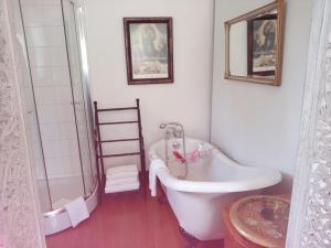 a bathroom with a bath tub and a shower at 29onTait Guest House in Pretoria
