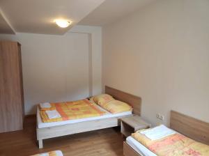 a room with two beds in a room with at Youth Hostel Nika in Kranjska Gora