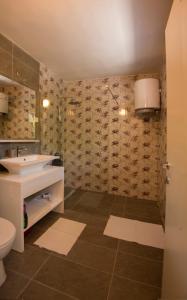 ein Bad mit einem Waschbecken und einem WC in der Unterkunft Studio apartman ROZA in Ston