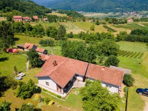 an aerial view of a house with a red roof at Kuća za odmor DM in Bajina Bašta