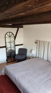 1 dormitorio con 1 cama grande y 1 silla en NEW ! Vue Petite Venise, Place to be - Parking, en Colmar
