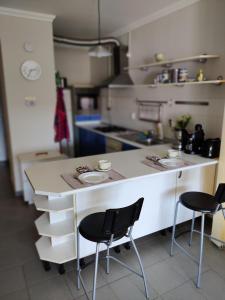 Kuchyň nebo kuchyňský kout v ubytování Maja Apartman