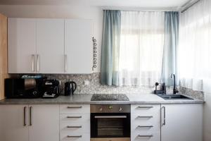Kuchyňa alebo kuchynka v ubytovaní Csendeskert Wellness Apartments - Garden, grill, chill