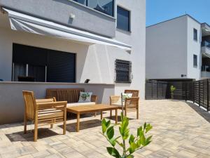 Balkón alebo terasa v ubytovaní Blue Pearl apartment