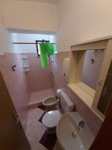 a bathroom with a white toilet and a sink at Norma 2 in Novigrad Istria +4 photos