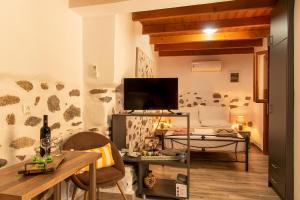 TV a/nebo společenská místnost v ubytování Anemolia Tiny Stone House
