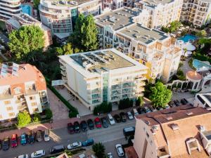 an overhead view of a city with buildings and cars at Deva Hotel - All Inclusive in Sunny Beach