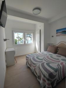 a bedroom with a bed and a television in it at HOSTAL FORMOSO in San Francisco