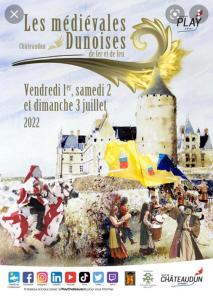 a poster for a play with a castle at Le Relais Dunois de Napoléon in Châteaudun