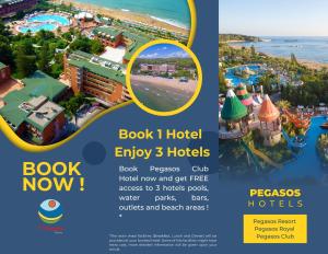a flyer for the book i hotel enjoy hotels at AQI Pegasos Club in Avsallar