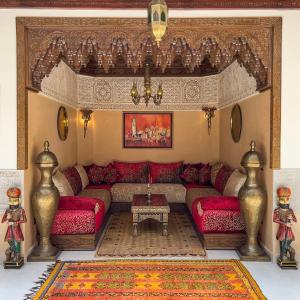 Posezení v ubytování Perlekech Riad & Spa