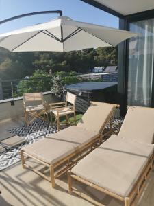 Patio alebo iná vonkajšia časť ubytovania Apartments Marta 2