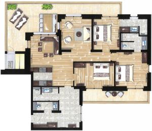 Půdorys ubytování Mei.Berg premium view Appartements
