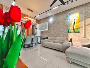 Гостиная зона в Beacon Executive Suite at Georgetown for 10pax and 2 BED ROOM