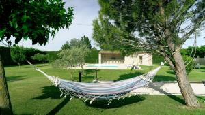 una hamaca colgando de un árbol en un patio en Le Saint Victor, en Pernes-les-Fontaines