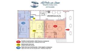 a floor plan of a villa with a pool at La Perla delle Dune (Sul Mare) in Porto Cesareo