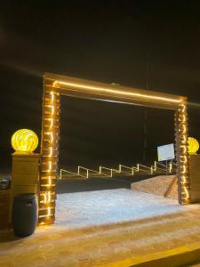 a stage with a bunch of lights on it at الساحل الشمالي in Borg El Arab