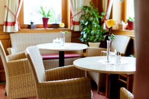 ハウス・イム・エンスタールにあるDorf Caféの植物のある部屋(テーブル2台、椅子付)
