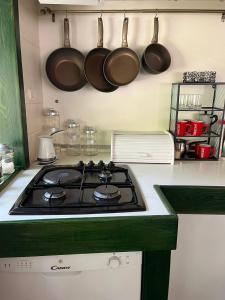 Kuchyň nebo kuchyňský kout v ubytování Romantic apartments