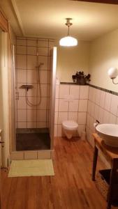 Koupelna v ubytování Ferienwohnungen Bistro Tebecks + 14 fotografií
