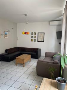 a living room with two couches and a coffee table at APPARTEMENT SPACIEUX in Orange