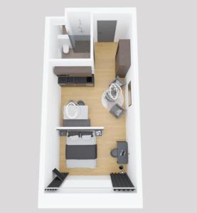 a rendering of a floor plan of a house at MOOI Apartments Schlieren in Schlieren
