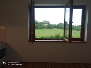 Apartmány u Bečova nad Teplou في بيتشوف ناد تيبلو: نافذة مطلة على حقل أخضر