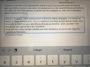 Capture d'écran d'un écran d'ordinateur avec clavier dans l'établissement MULINU BIANCU, à Poggio-dʼOletta