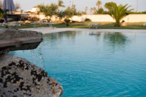 een zwembad met water dat uit een rots stroomt bij Villa dei Bruno in San Donato di Lecce