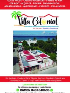 a page of a website with a picture of a building at Villa Colonial suite n 3 familiar in Río San Juan